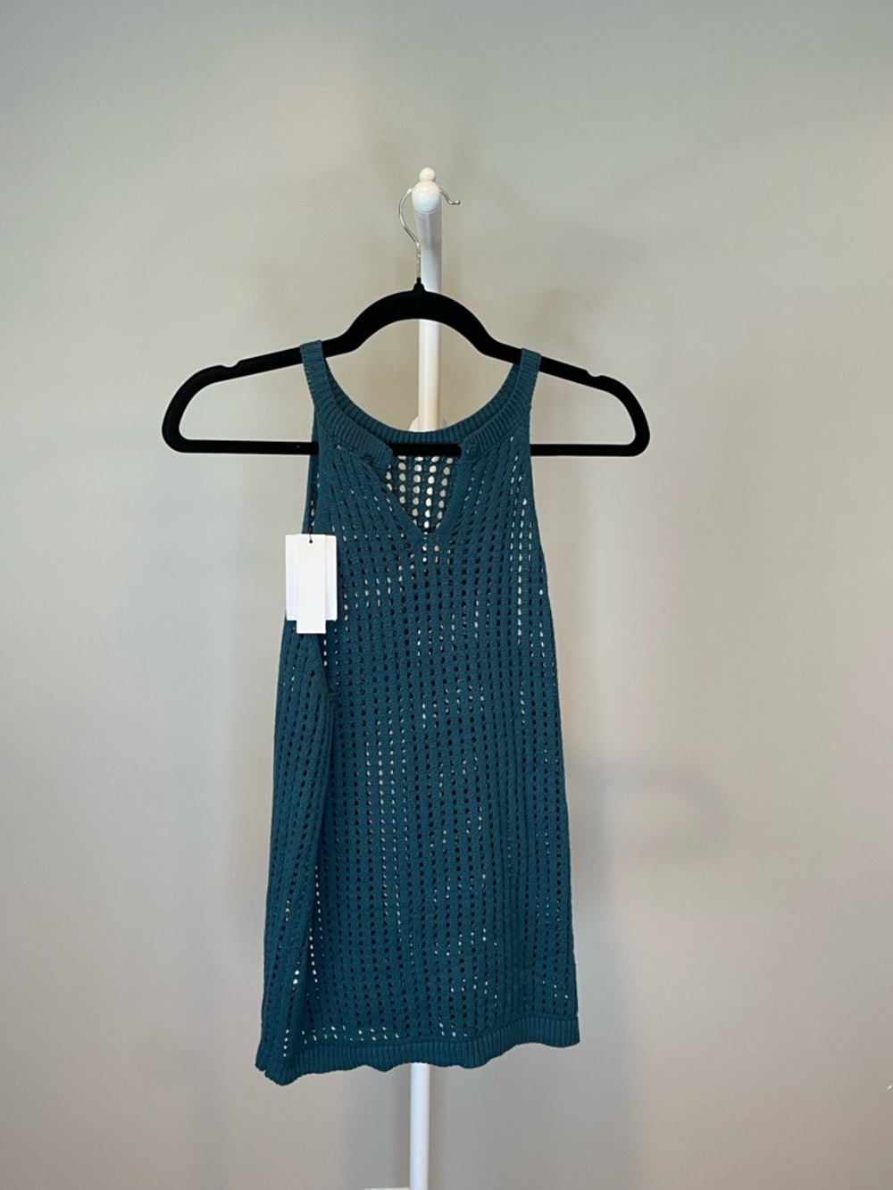 Halogen Teal Open-Knit Shell Tank - Size Small - Picture 2 of 3